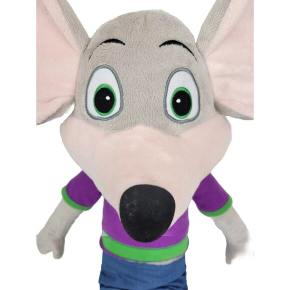 Chuck E Cheese Mouse Large Plush 27" Prize Stuffed Purple Shirt Jeans 2021 - Picture 2 of 6